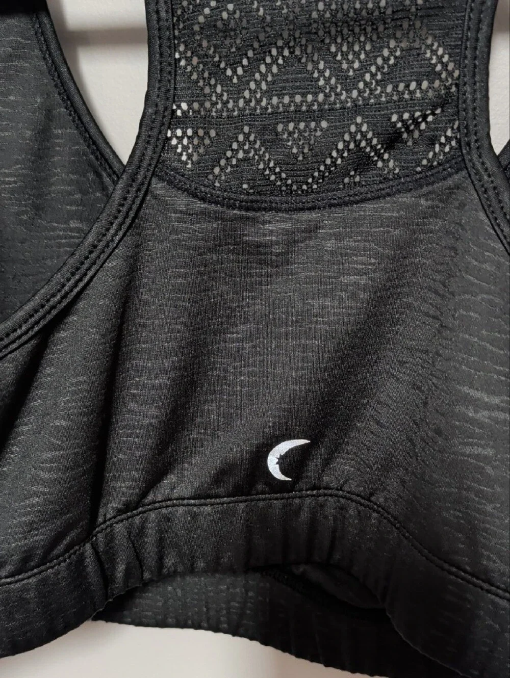 Women's Black Lace-Back Racerback Sports Bra